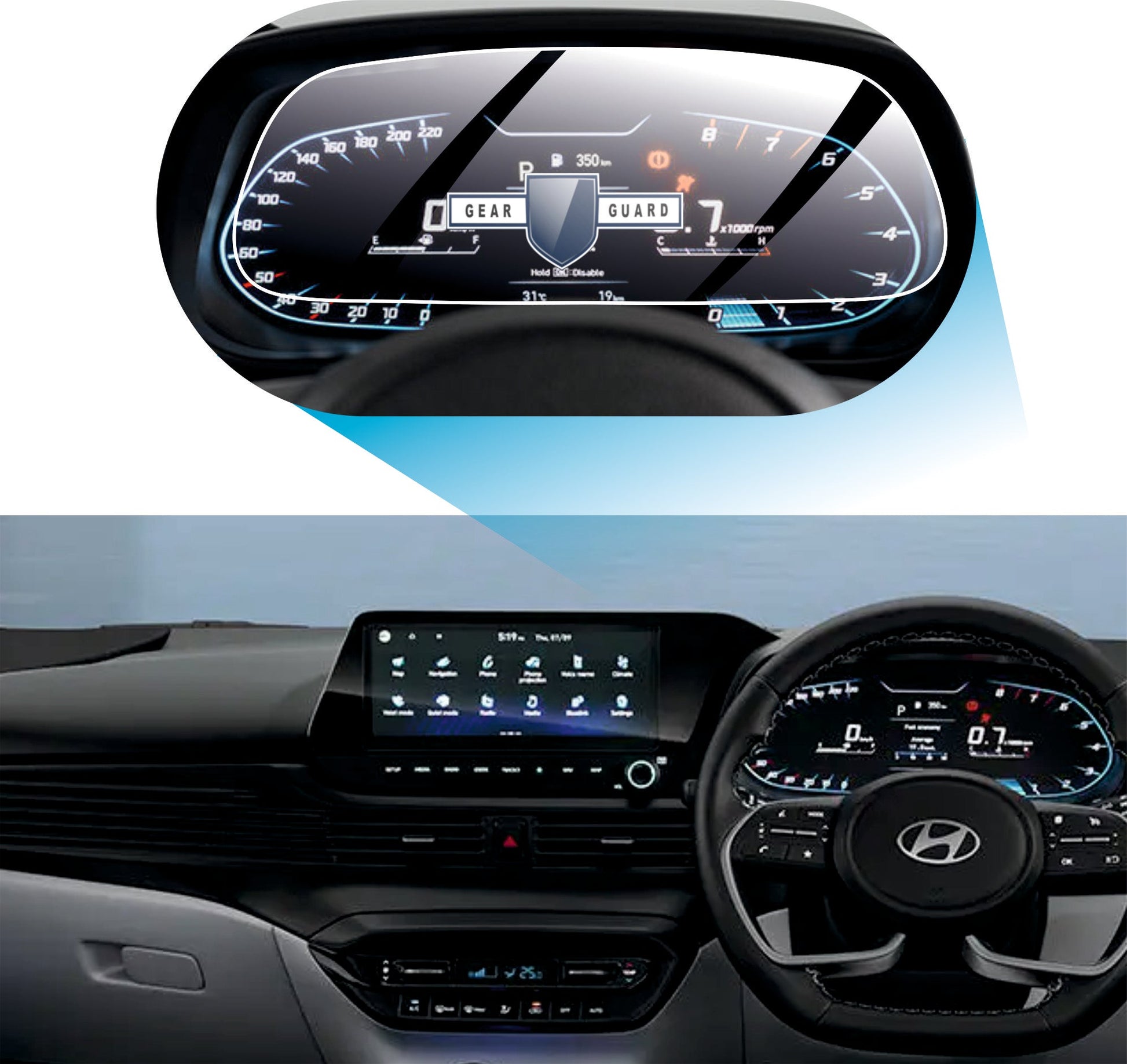 Hyundai i20 Facelift Accessories Instrument Cluster Screen guard -I20_SPEEDO_METER-1