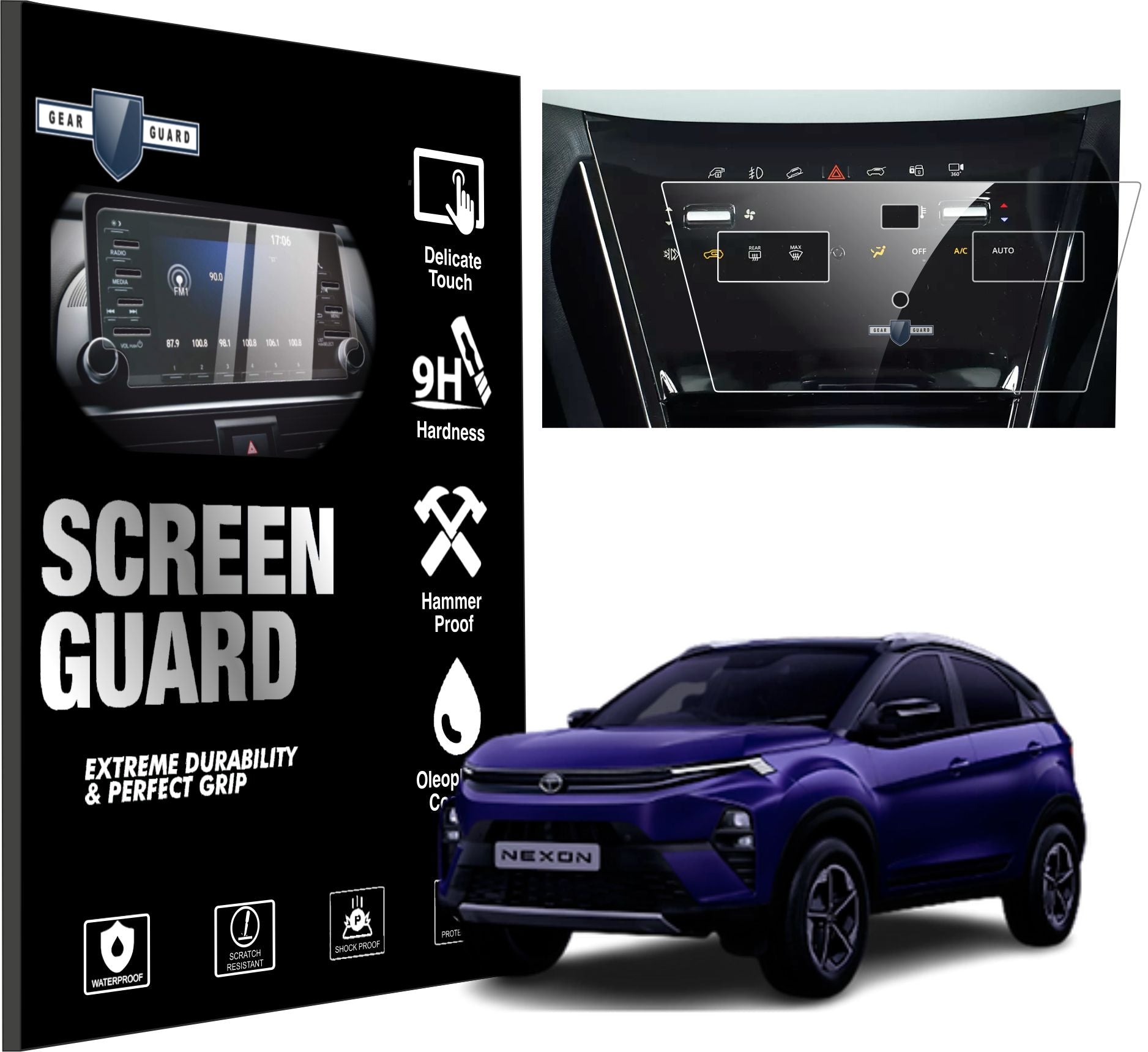 Tata Nexon Facelift Car Accessories AC Vent Touch Screen Protector -NEXON_AC_M